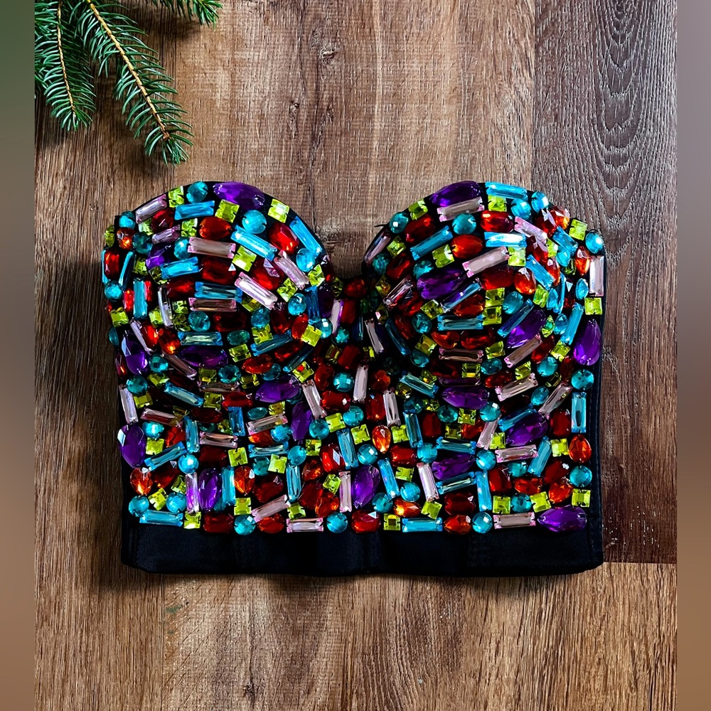 Beaded jeweled corset S